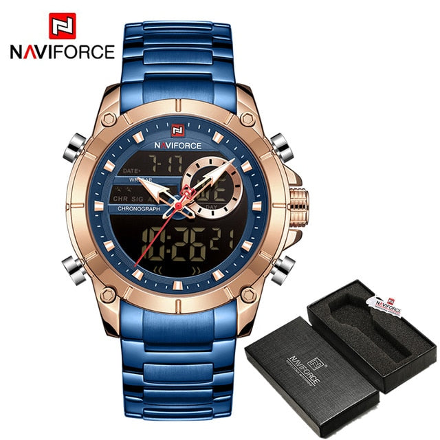 Men Military Sport Wrist Watch Gold Quartz