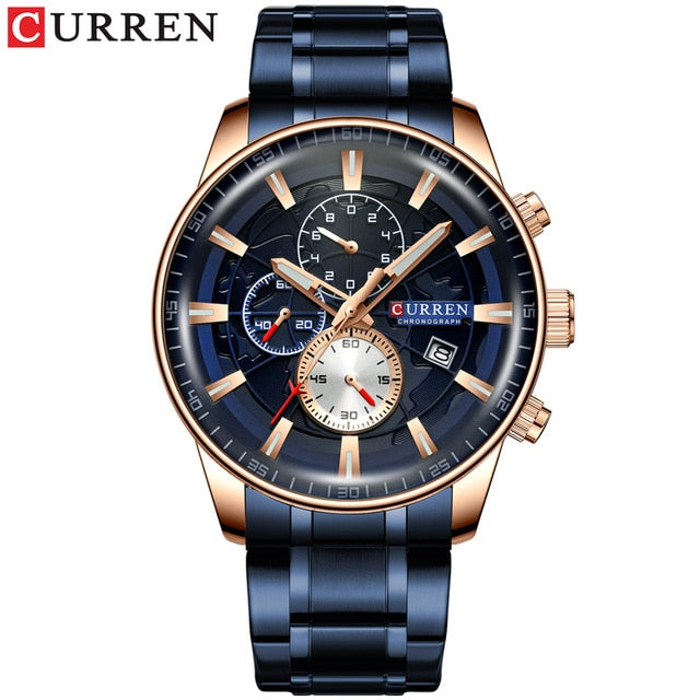 Gold Sport Waterproof Quartz Watches for Men