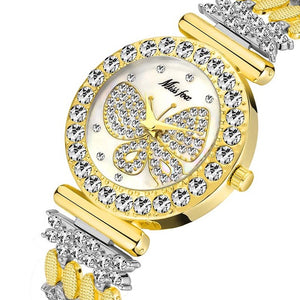 Butterfly Women Watches Luxury Brand Big Diamond 18K