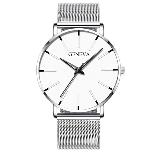 Men's Fashion Ultra Thin Watches  Steel Mesh