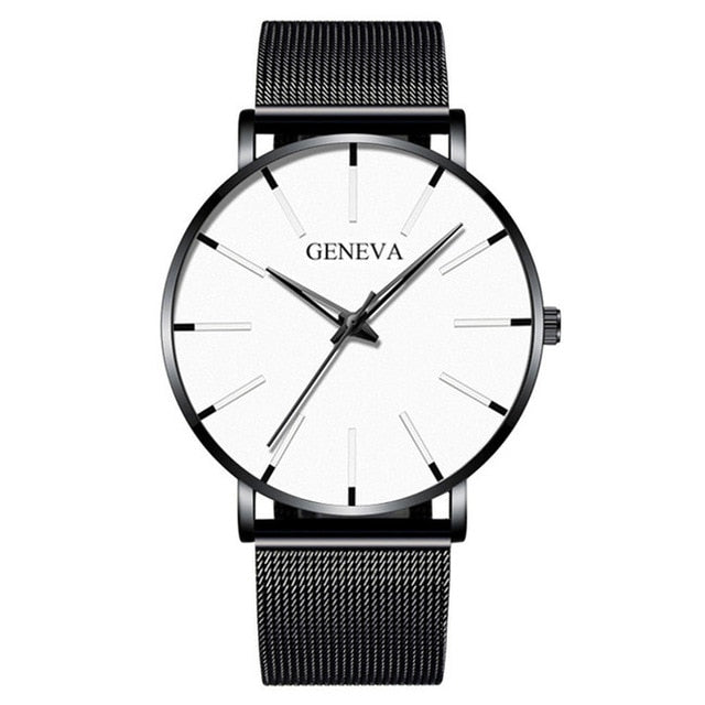 Men's Fashion Ultra Thin Watches  Steel Mesh