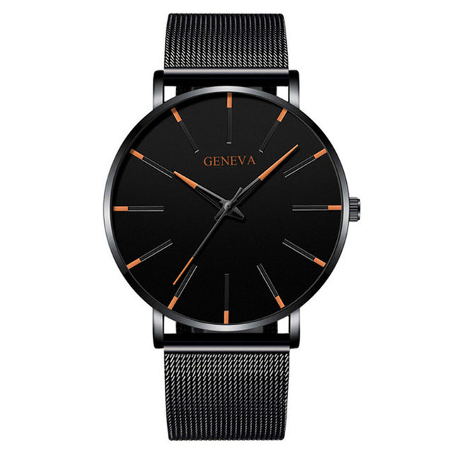 Men's Fashion Ultra Thin Watches  Steel Mesh