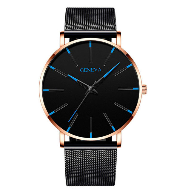 Men's Fashion Ultra Thin Watches  Steel Mesh