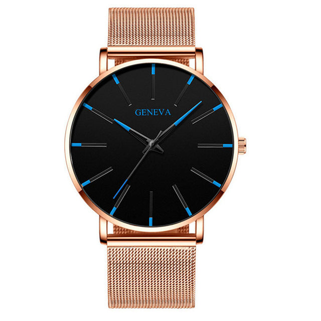 Men's Fashion Ultra Thin Watches  Steel Mesh