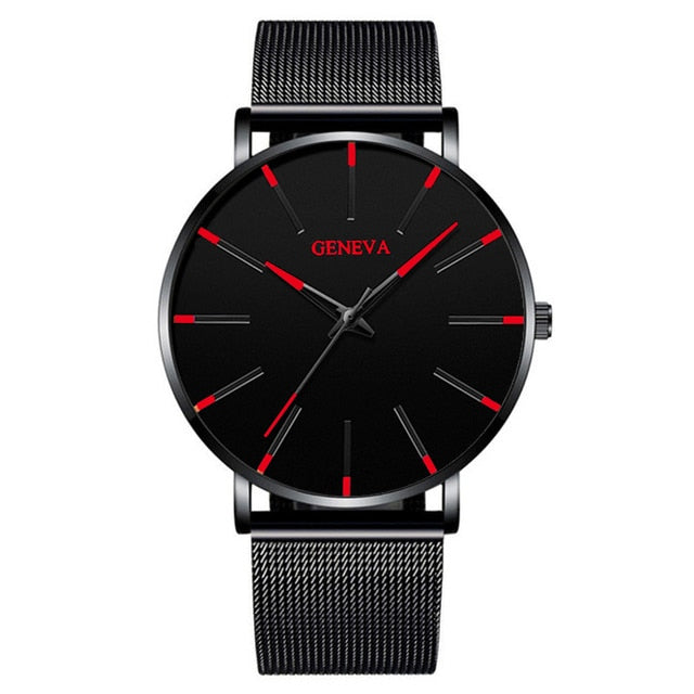 Men's Fashion Ultra Thin Watches  Steel Mesh