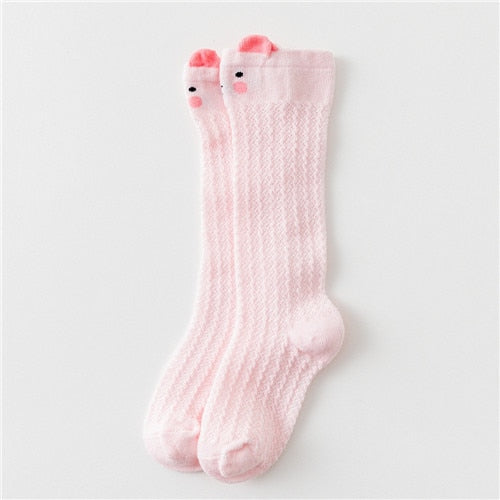 lawadka Baby Girl Socks Toddler Baby Bow Cotton Summer Mesh Baby Knee Socks Newborn Infant Non-slip Long Baby Boys Socks 0-2T