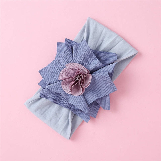 Balleenshiny Infant Child Hair Band Three-dimensional Alloy Rhinestone Crown Headdress Baby Girl Mesh Elastic Headband Turban