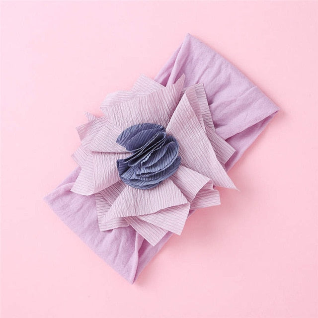 Balleenshiny Infant Child Hair Band Three-dimensional Alloy Rhinestone Crown Headdress Baby Girl Mesh Elastic Headband Turban