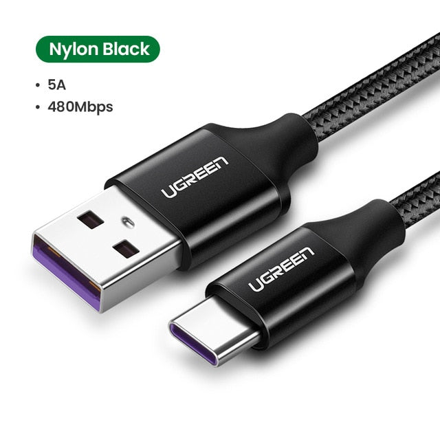 Ugreen 5A USB Type C Cable for Huawei P40 Pro Mate Fast Charging USB-C Charger