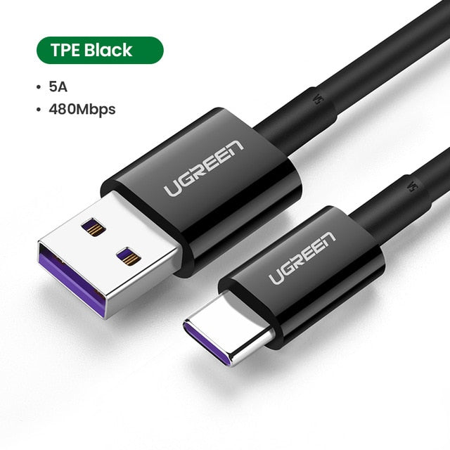 Ugreen 5A USB Type C Cable for Huawei P40 Pro Mate Fast Charging USB-C Charger
