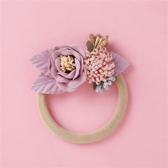 Balleenshiny Infant Child Hair Band Three-dimensional Alloy Rhinestone Crown Headdress Baby Girl Mesh Elastic Headband Turban