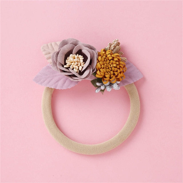 Balleenshiny Infant Child Hair Band Three-dimensional Alloy Rhinestone Crown Headdress Baby Girl Mesh Elastic Headband Turban