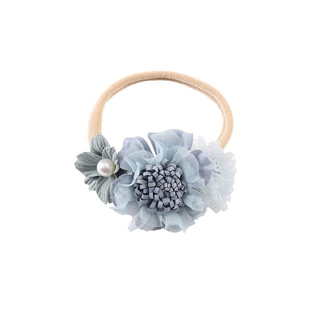 Balleenshiny Infant Child Hair Band Three-dimensional Alloy Rhinestone Crown Headdress Baby Girl Mesh Elastic Headband Turban