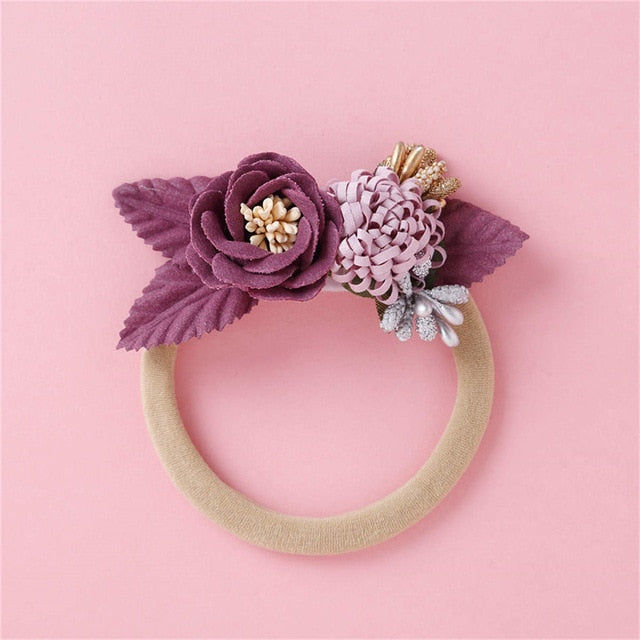 Balleenshiny Infant Child Hair Band Three-dimensional Alloy Rhinestone Crown Headdress Baby Girl Mesh Elastic Headband Turban