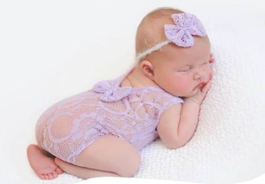 Baby Romper Deep V Backless Newborn Photo Photograph Props Lace Toddler Hollow Bow-knot Design Fotografia Accessories