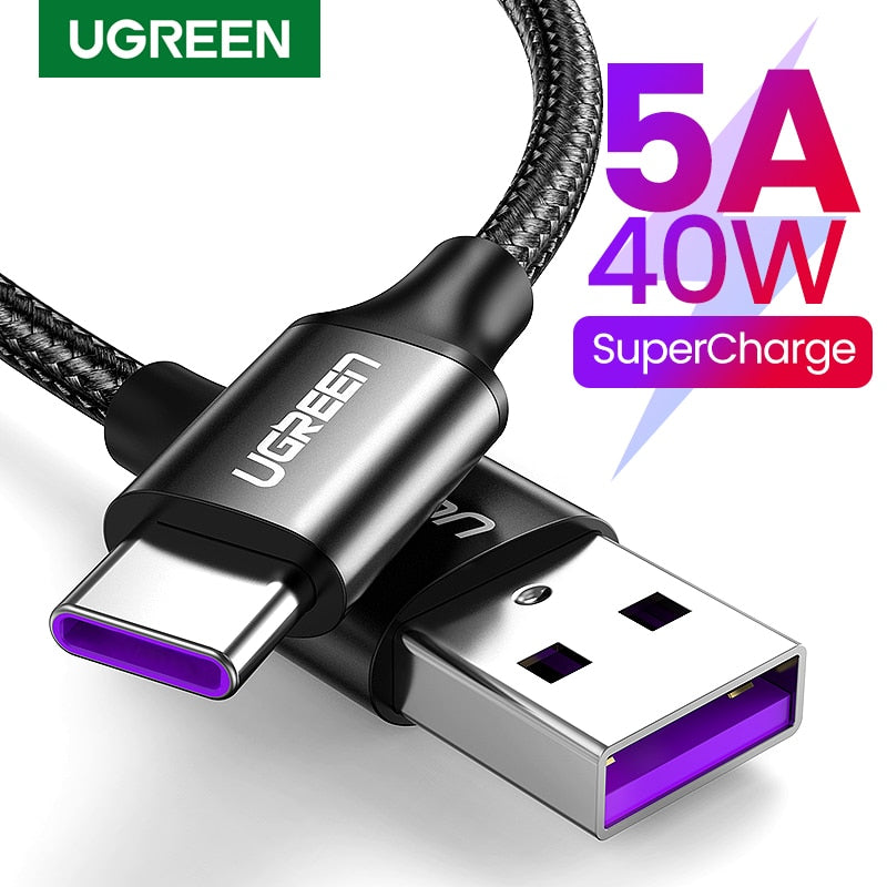 Ugreen 5A USB Type C Cable for Huawei P40 Pro Mate Fast Charging USB-C Charger