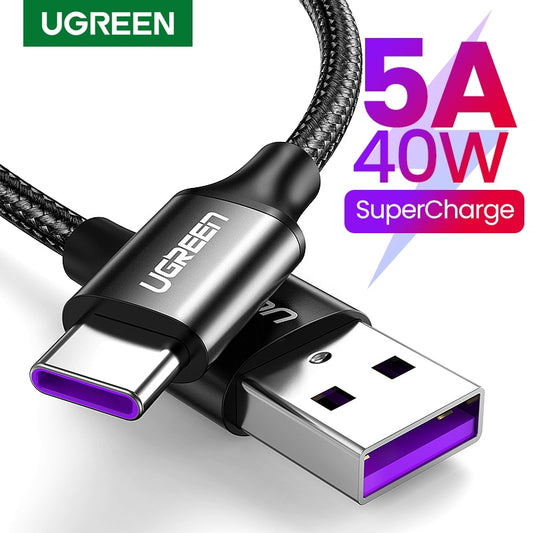 Ugreen 5A USB Type C Cable for Huawei P40 Pro Mate Fast Charging USB-C Charger