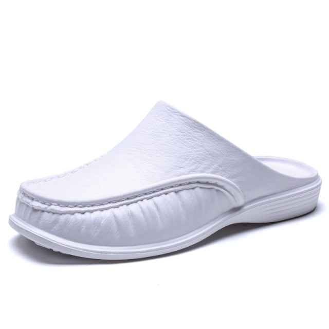 Men&#39;s Slippers EVA Slip on Flats Shoes Walking Shoes Men Half Slipper Comfortable Soft Household Sandals Size 40-47