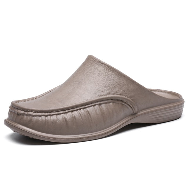 Men&#39;s Slippers EVA Slip on Flats Shoes Walking Shoes Men Half Slipper Comfortable Soft Household Sandals Size 40-47