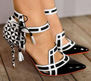 Women High Heel Shoes Contrast Colors free shipping