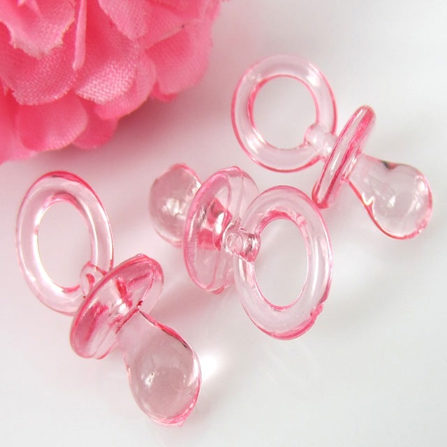 Small Diamond Cut Pacifiers Bead Baby Shower Favors Blue Pink For Party