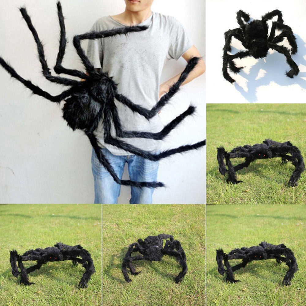 Horrible Big Black Furry Fake Spider Size 30 cm,50 cm,75 cm