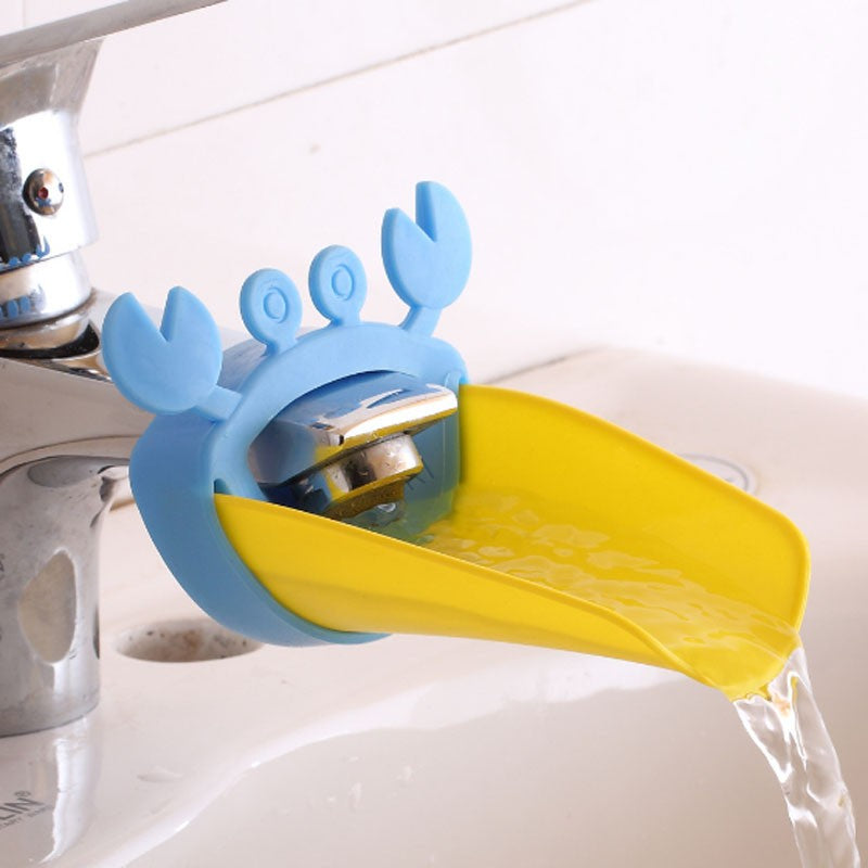 Cute Bathroom Sink Faucet Chute Extender baby washing helper