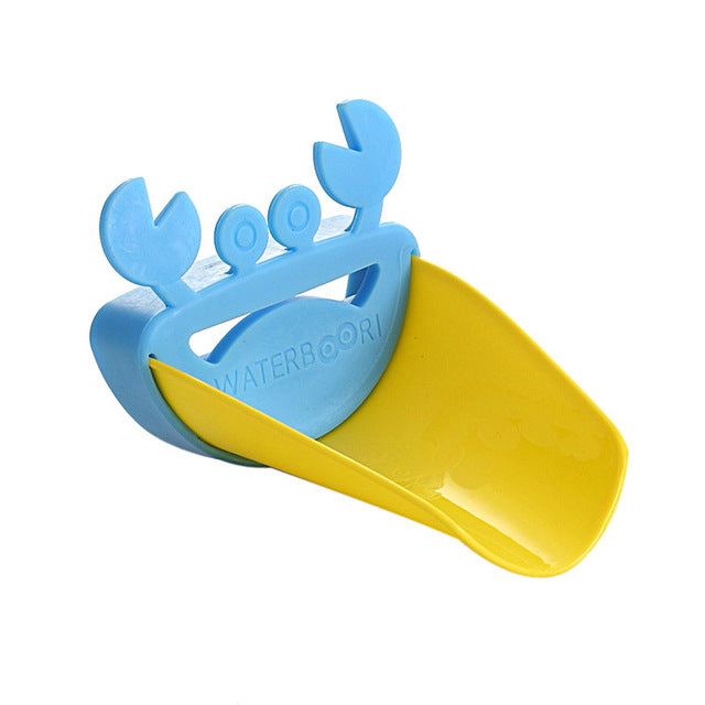 Cute Bathroom Sink Faucet Chute Extender baby washing helper