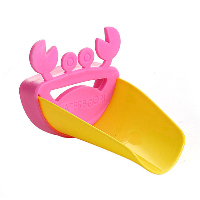 Cute Bathroom Sink Faucet Chute Extender baby washing helper