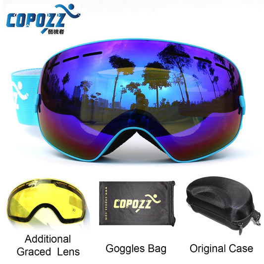 Goggles with Case & Yellow Lens UV 400 Anti-fog