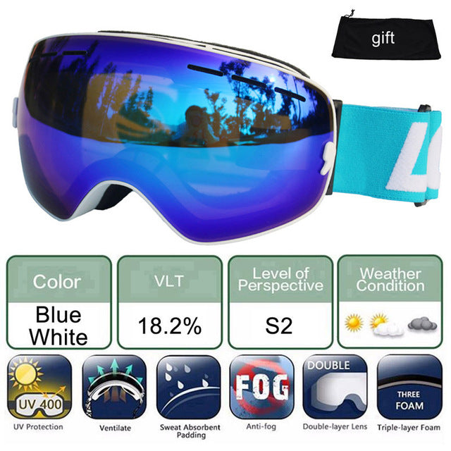 Ski Glasses Double Lens UV 400 Anti-fog Ski Goggles
