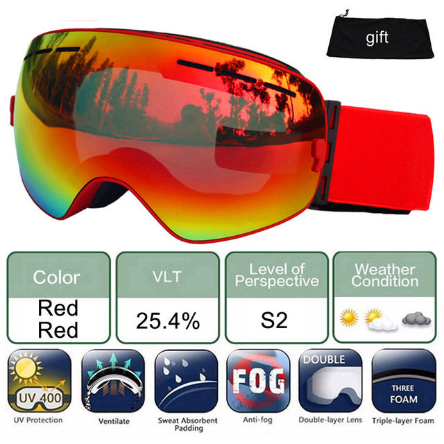 Ski Glasses Double Lens UV 400 Anti-fog Ski Goggles