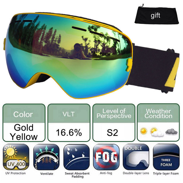 Ski Glasses Double Lens UV 400 Anti-fog Ski Goggles