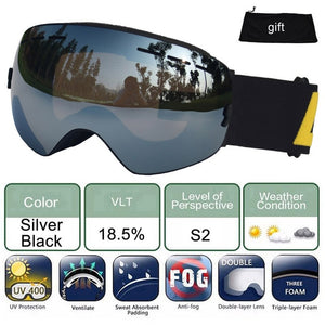 Ski Glasses Double Lens UV 400 Anti-fog Ski Goggles