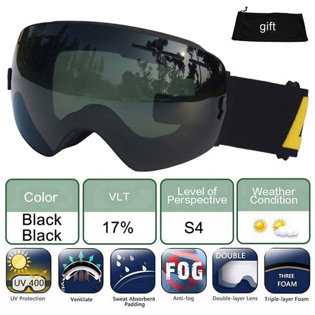 Ski Glasses Double Lens UV 400 Anti-fog Ski Goggles