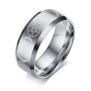 Men's Triple Goddess Pentacle Ring for Men