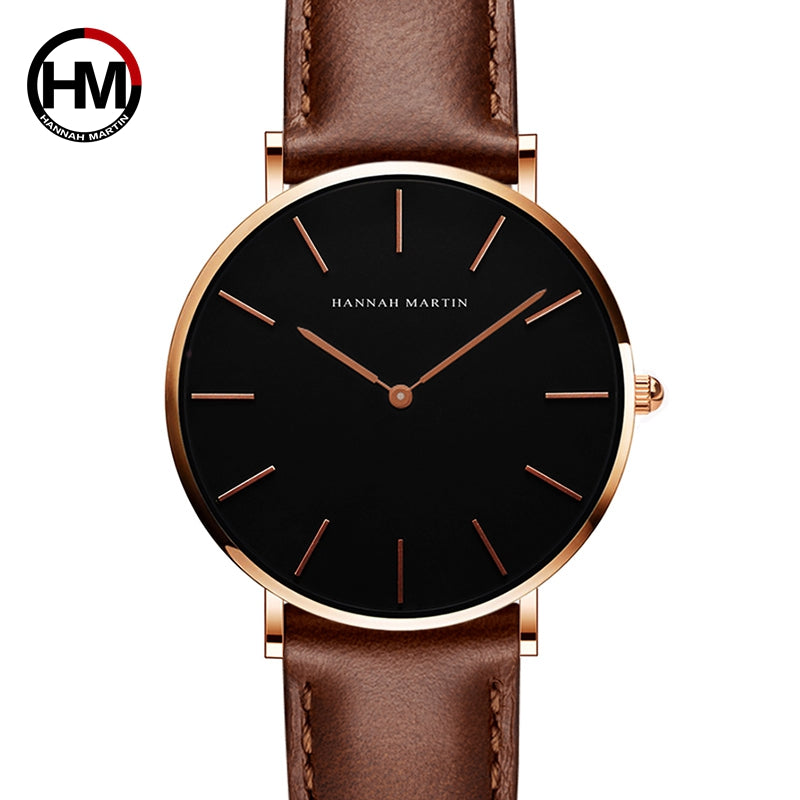 HANNAH MARTIN Brand Fashion Simple Japan Quartz Movement Watch