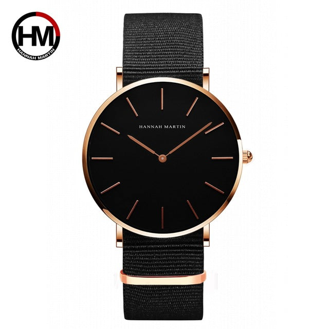 HANNAH MARTIN Brand Fashion Simple Japan Quartz Movement Watch