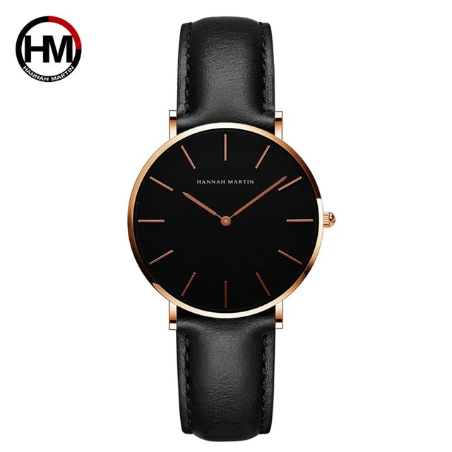 HANNAH MARTIN Brand Fashion Simple Japan Quartz Movement Watch