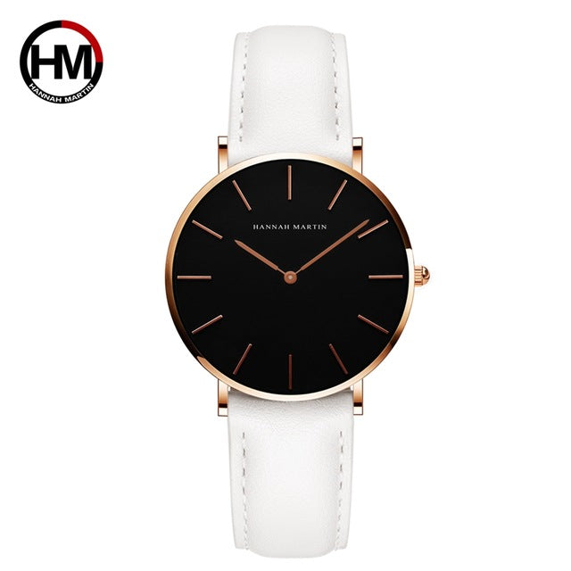 HANNAH MARTIN Brand Fashion Simple Japan Quartz Movement Watch