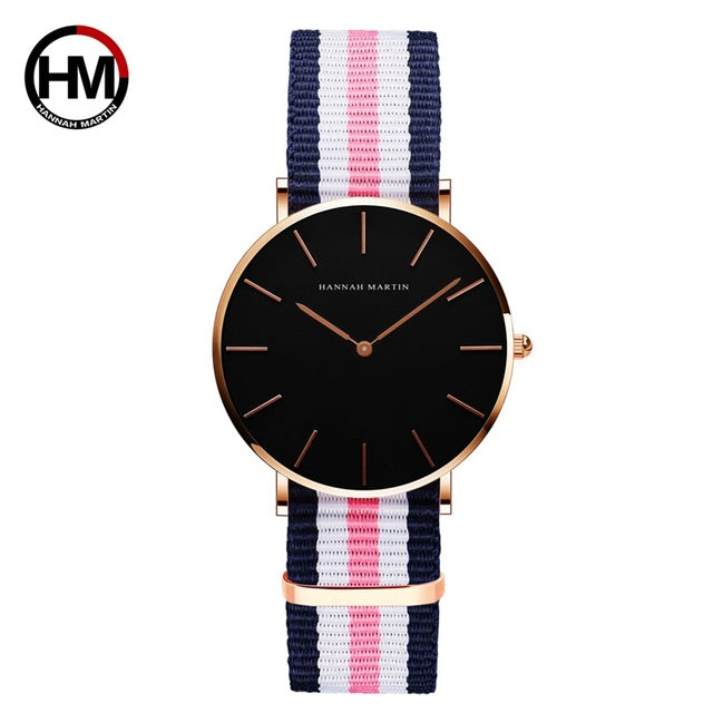 HANNAH MARTIN Brand Fashion Simple Japan Quartz Movement Watch