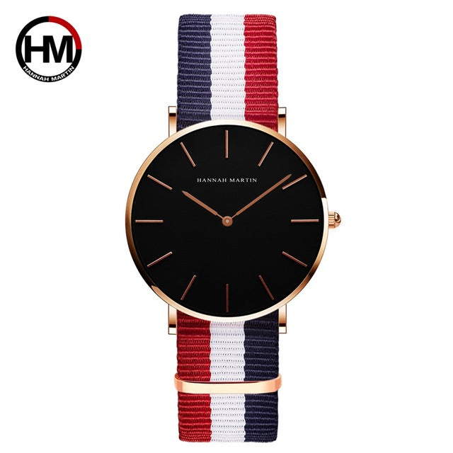 HANNAH MARTIN Brand Fashion Simple Japan Quartz Movement Watch