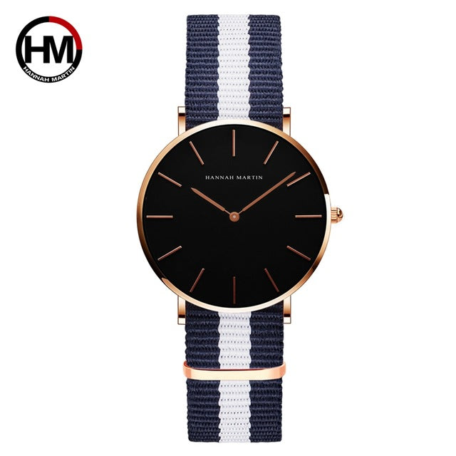 HANNAH MARTIN Brand Fashion Simple Japan Quartz Movement Watch