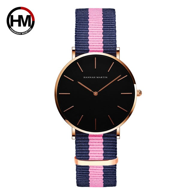 HANNAH MARTIN Brand Fashion Simple Japan Quartz Movement Watch