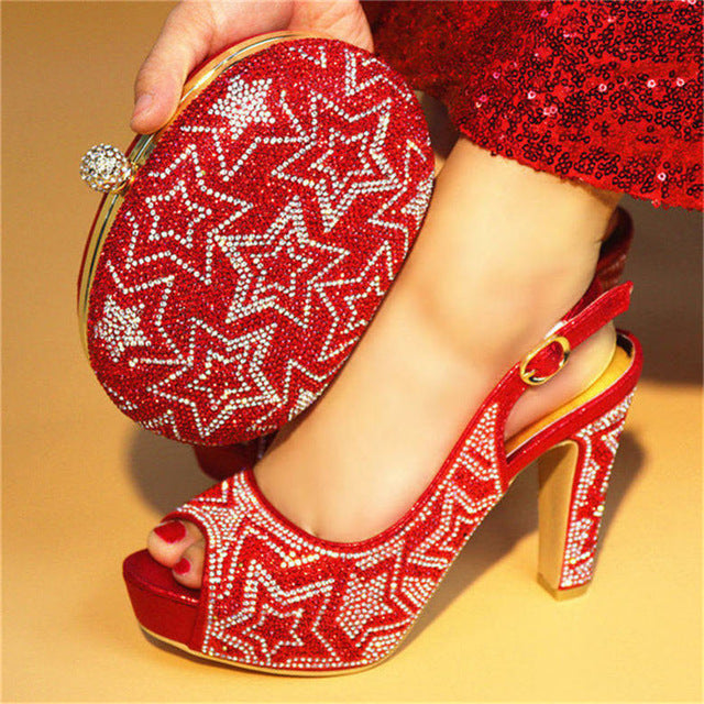 Rhinestone Black Shoes