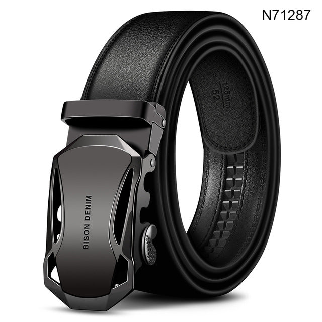 Men's Belt Cow Leather Belts Brand Fashion Automatic Buckle