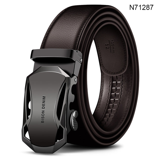 Men's Belt Cow Leather Belts Brand Fashion Automatic Buckle