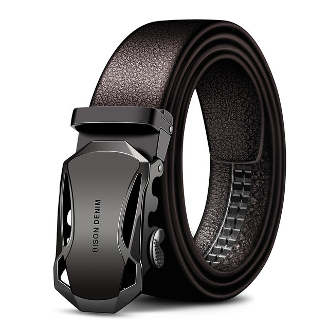 Men's Belt Cow Leather Belts Brand Fashion Automatic Buckle