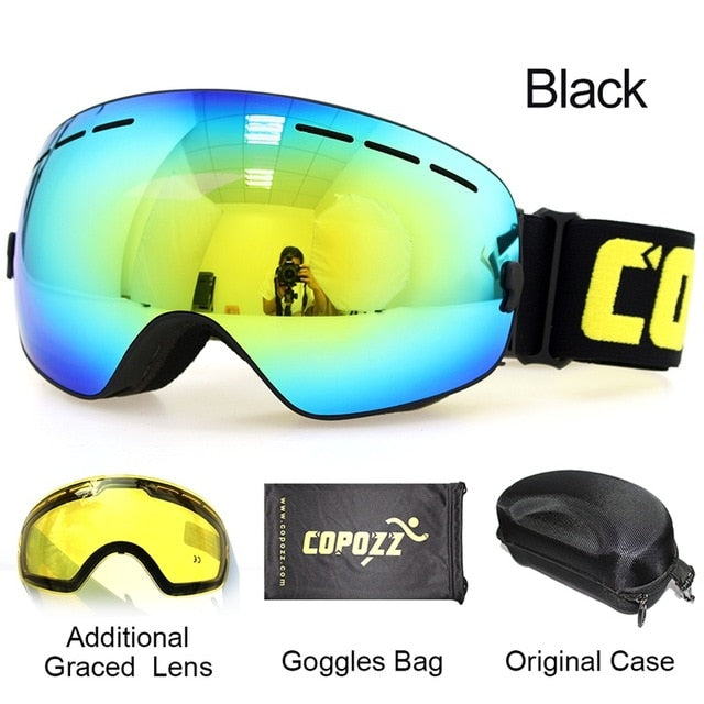 Goggles with Case & Yellow Lens UV 400 Anti-fog