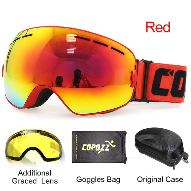 Goggles with Case & Yellow Lens UV 400 Anti-fog